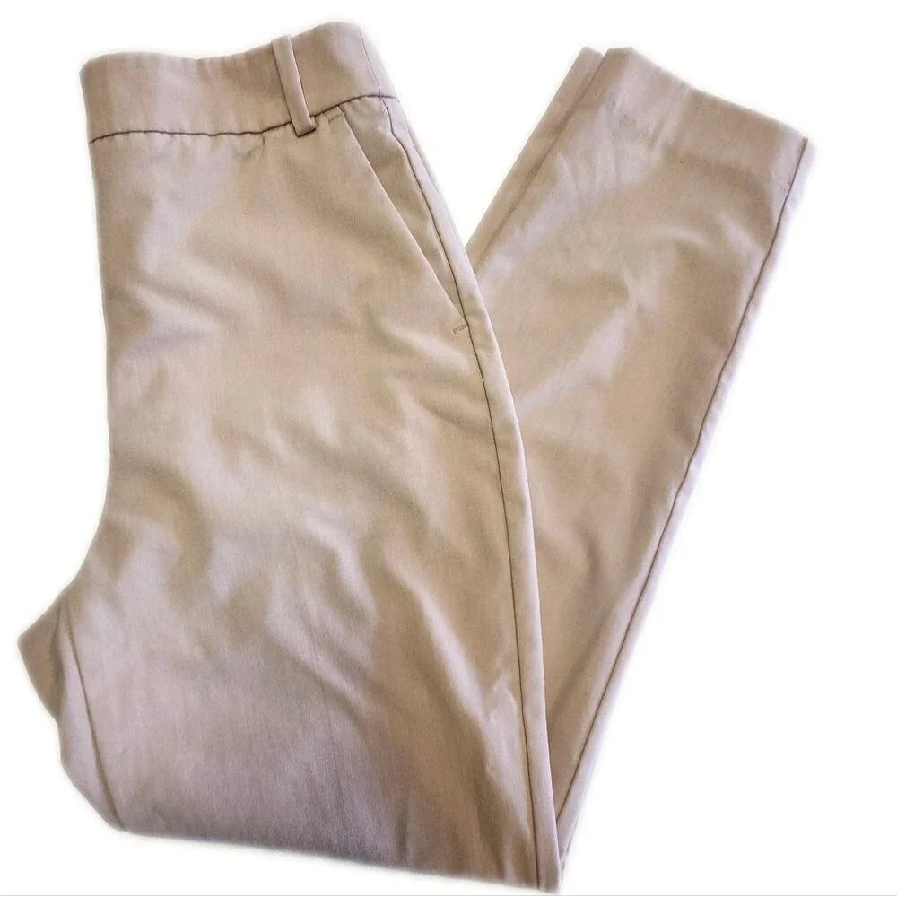 Zara Basic Collection Tapered Leg Taupe Khaki Trouser Dress Pants, 4